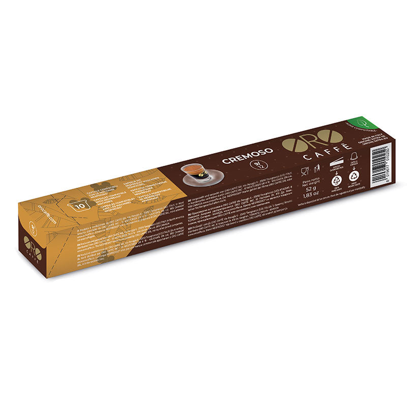 ORO CAFFÈ - CREMOSO 濃密油滑 | 可降解 NESPRESSO 兼容膠囊 (10粒)
