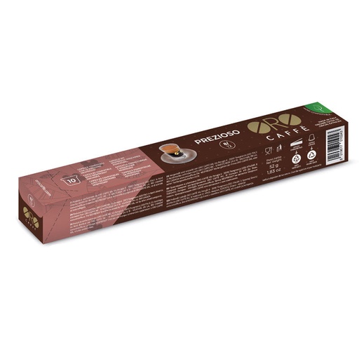 [OC-CPNEPZ10] ORO CAFFÈ - PREZIOSO COFFEE | 10 COMPOSTABLE NESPRESSO COMPATIBLE CAPSULES