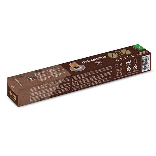 [OC-CPNEIS10] ORO CAFFÈ - ITALIAN STYLE COFFEE | 10 COMPOSTABLE NESPRESSO COMPATIBLE CAPSULES