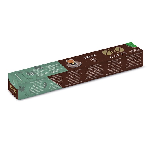 [OC-CPNEDE10] ORO CAFFÈ - DECAF COFFEE | 10 COMPOSTABLE NESPRESSO COMPATIBLE CAPSULES